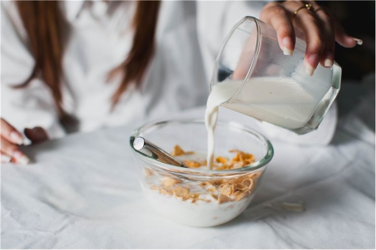 Picture Of Morning Cornflakes With Milk